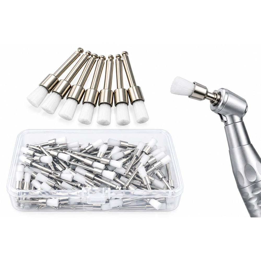 Nylon polishing brush 100 pieces for dental use