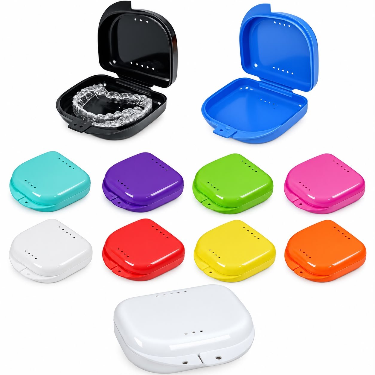 Dental retainer box for orthodontic appliance storage